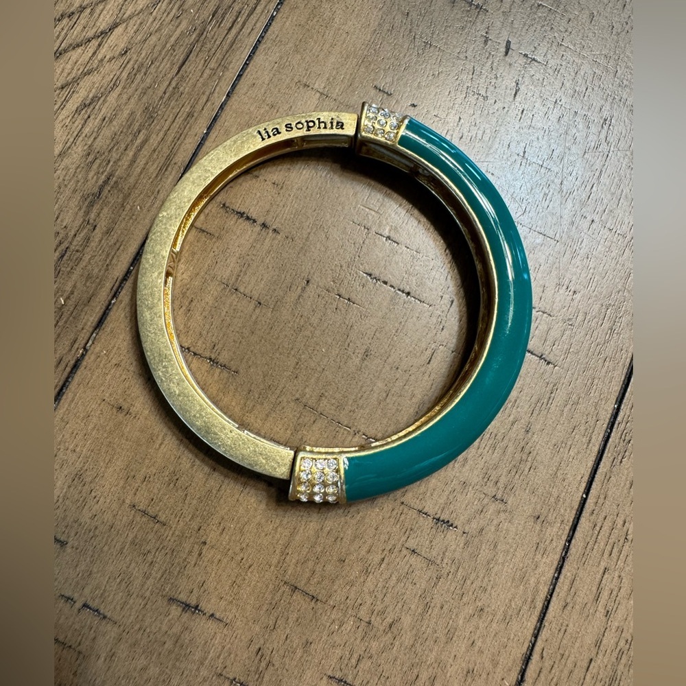 Lia Sophia Bangle Gold and Green Bracelet